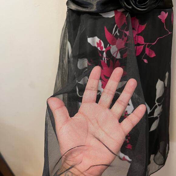 Y2K Mesh Halter Dress‎ Dark Romance Floral Soft Goth Fairy Grunge Vintage Glam - Picture 6 of 8